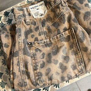 We The Free Animal Print Pants in Brown and Black